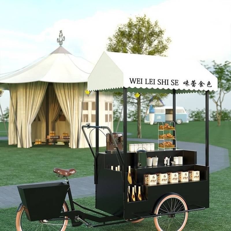 户外商场街道餐车移动售卖车三轮地摊花车露营车倒骑驴一件包邮代