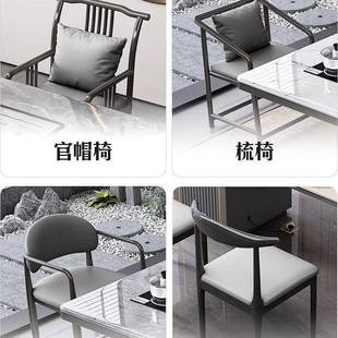 代轻奢岩板茶桌茶台一体办厅TAN公室家现用客阳台一泡茶桌烧水壶