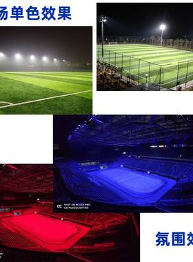 500W高光效LED模组可旋转投光灯 DMX512全彩RGBW染色调光球场灯