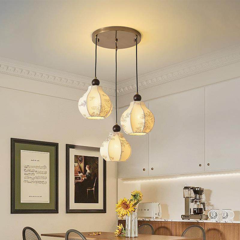 卧室吊灯法式复古风布艺餐厅吧台吊灯实木日式中古风印花布艺灯具,特色手工艺,其他特色工艺品,淘宝优惠券,粉丝福利购,淘宝优惠卷