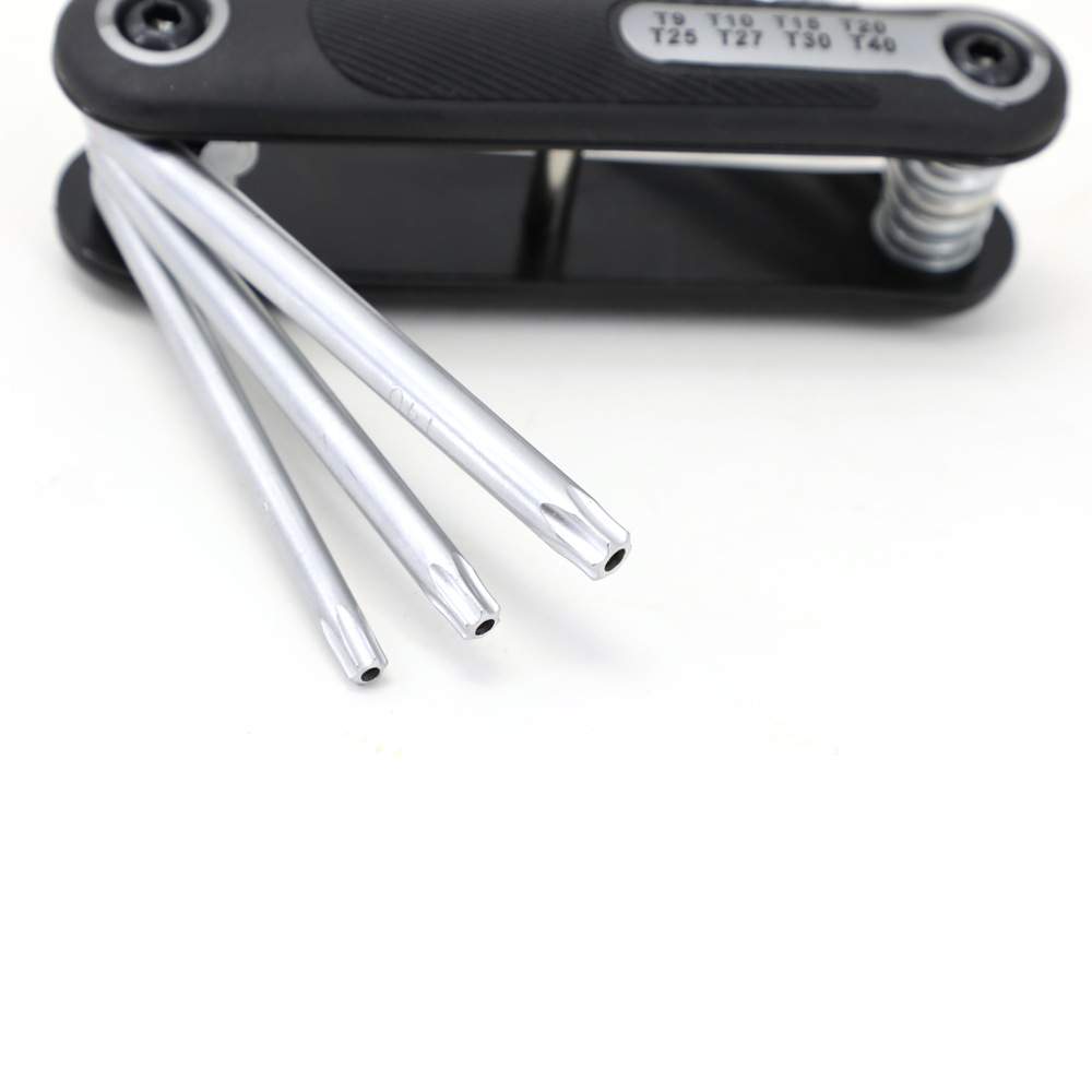 力易得铬钒钢8件套折叠式中孔花型内六角扳手TT9-TT40 EA1576