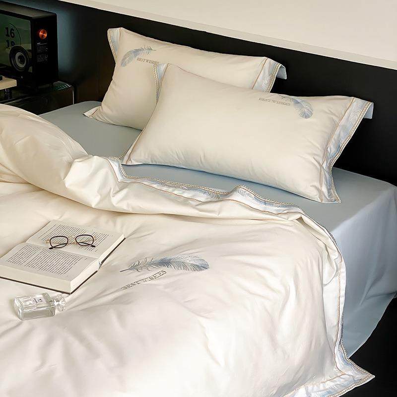 a类南通床品100S高端大气全棉刺绣床上四件套奢华风贵族纯棉被套