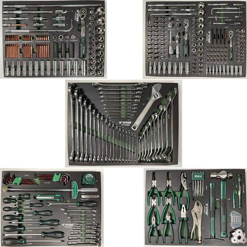40件七层汽修工具车套装抽具屉式具组205合柜带工2小推车重型工柜