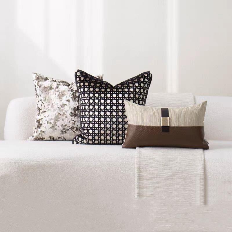 样板房抱厅轻奢简约现代0枕软装沙发客靠垫方枕抱样板间酒店枕