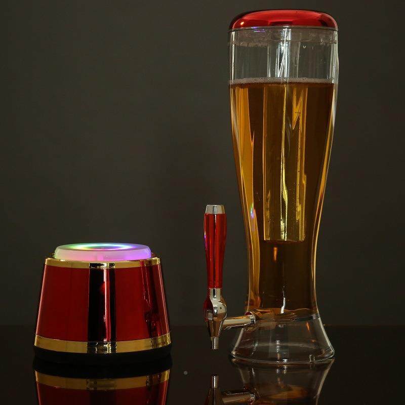 发光酒炮扎分麦杯款三啤扎桶3L啤酒酒商桶酒吧用酒器酒柱酒塔啤扎