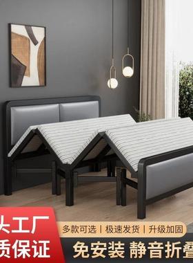 家用叠床折铁架单人午休出硬租屋便携双人床铁架易板JRT床简经济