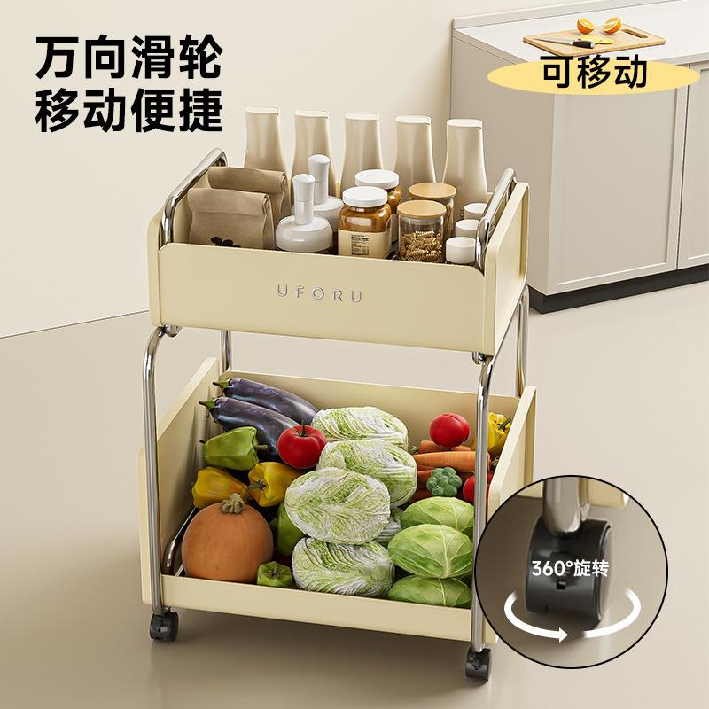 厨房置家物架多功能小推车用落地带轮水蔬菜姜蒜多层果DD2485夹缝