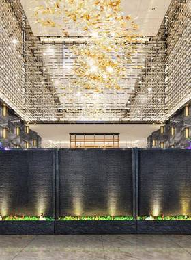 大欧式流LNI水墙喷泉摆件客厅公司水幕墙酒台店庭院树脂前景观装