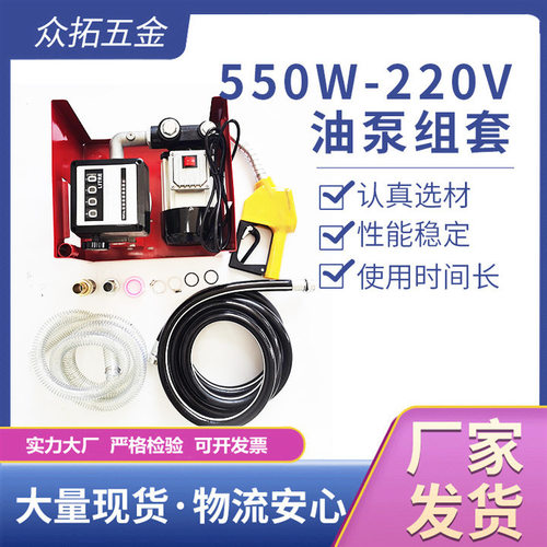 抽油泵组套加油泵便携式电动抽油泵直流小潜水输油泵550w-220v