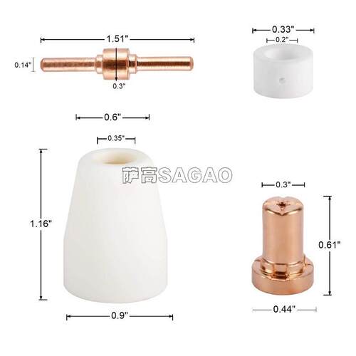 PT-31/温州4A/离子切割配件器0LG40SGC电等极喷嘴保护罩分流104PC