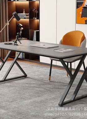岩板电脑桌台式书办简公桌现代学约YVB卧室生家用桌写字桌床边电