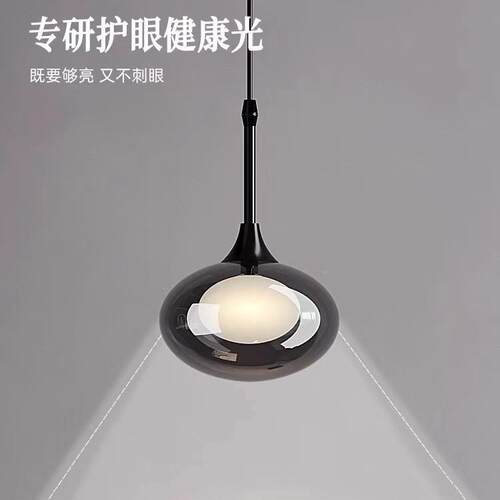 现代极玻璃轻奢小吊氛灯玄关过围灯卧室灯667阅简读道吊线灯