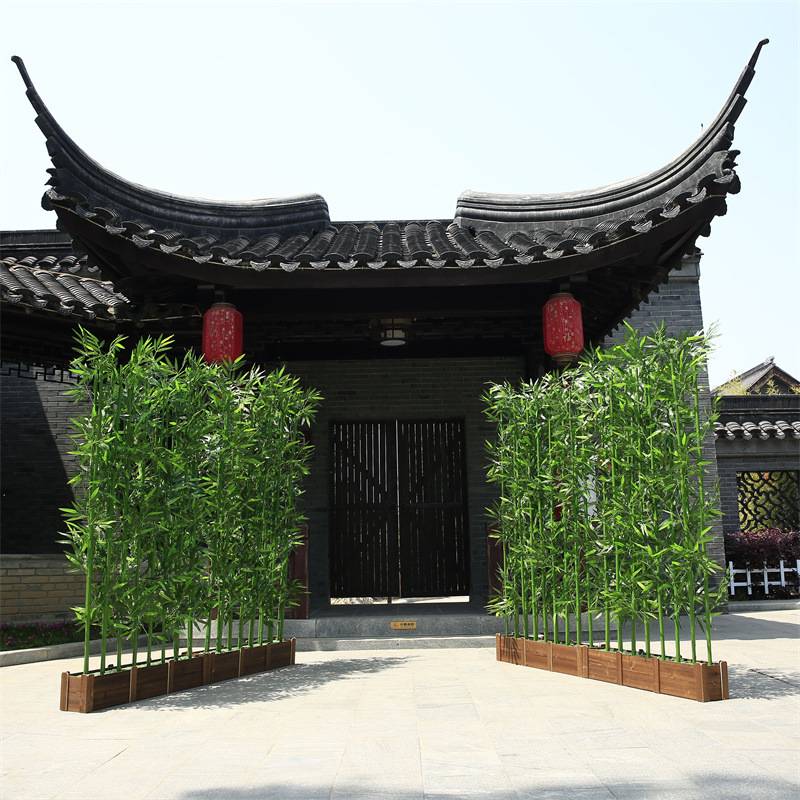 仿真竹子公司酒店造景隔断屏风假竹子室内装饰户外遮挡仿生绿植竹