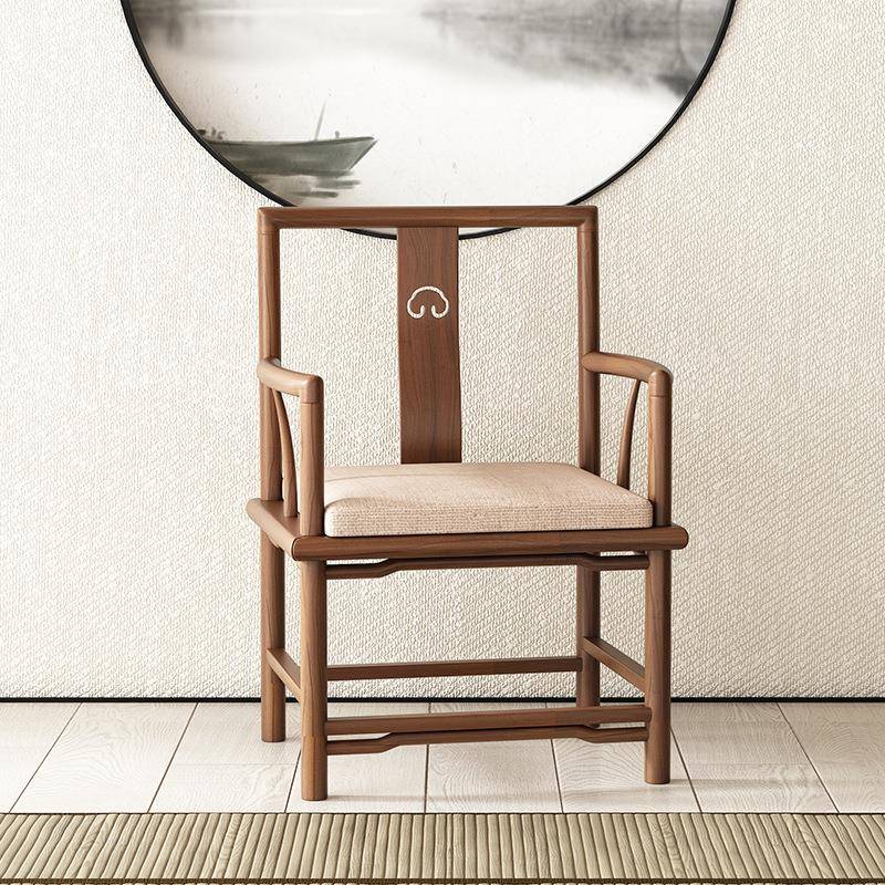 木实椅中子中775式圈椅三件套仿古椅客厅简约靠背桌椅餐椅新式茶