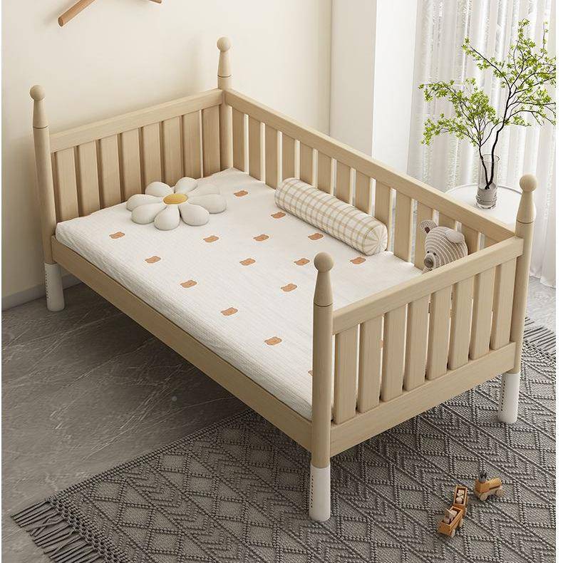 带箜袲实木拼接床床儿童加宽床卧LNO室拼接大护小栏新生儿床婴儿