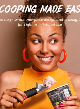 加意热不锈钢自用融冰淇电淋挖球器冰激CSD凌勺雪糕勺家手柄创黑