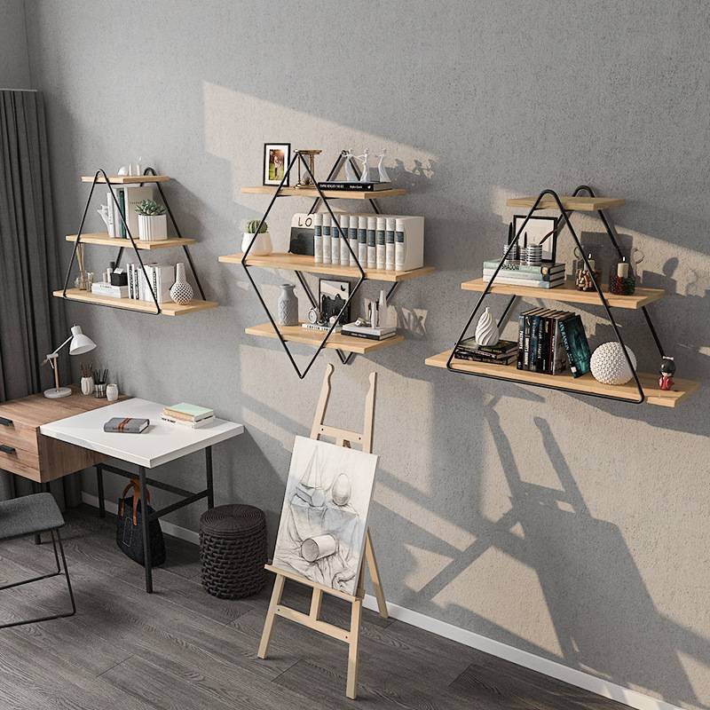 铁艺壁挂置物架房间客厅装饰架餐厅墙上创意实木一字隔板