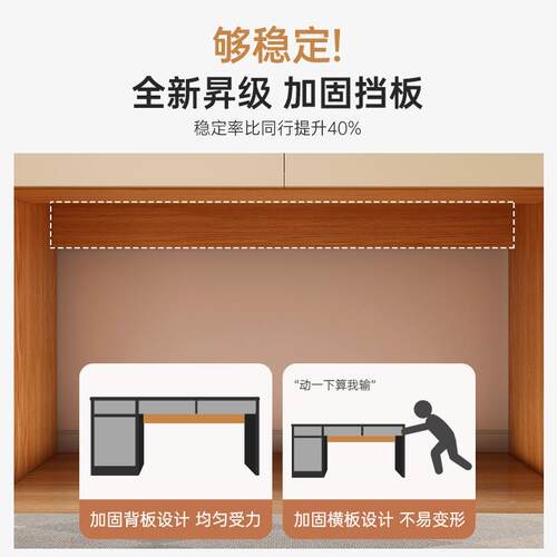 实木台书桌学家卧室电用脑桌46032式简约初中生学习桌带生抽屉办