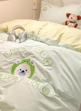 用学夏季卡通小狗生宿舍水上洗棉下铺三件AVP套床单被套寝室床上