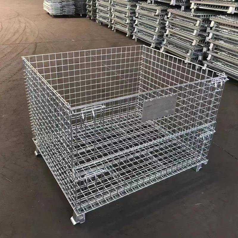 折叠仓储笼大铁框美固锌笼物流周265转快递分拣铁筐网格箱丝镀物