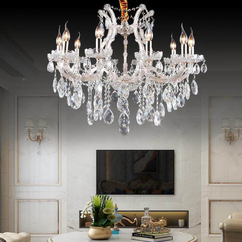 跨境氛围亚式马逊水晶吊灯店别墅复楼欧式式轻奢美酒le蜡烛灯d灯
