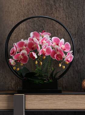 仿真花假花摆设客厅餐桌花摆花铁艺蝴蝶兰花盆栽轻奢高档花艺摆件