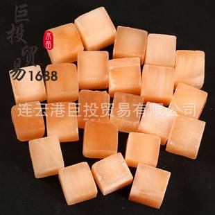 Gypsum天然橙石膏方块摆件跨境品原石切方糖形橙方解石装饰背景石