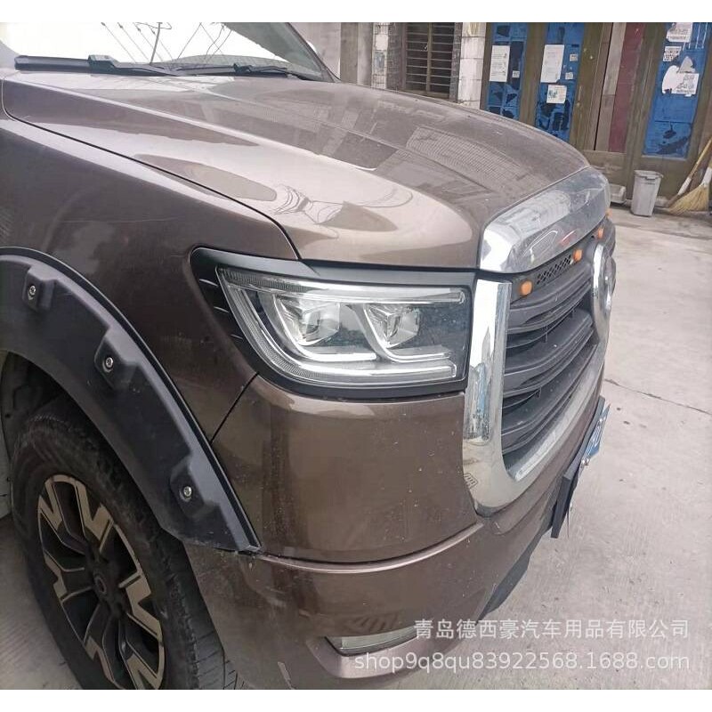 适19-21长城炮乘用越野版前大灯汽车改装配件黑武士外饰前大灯罩