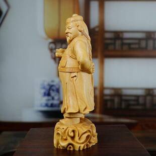 黄杨木雕地主摆件文玩饰品中式人物客厅工艺品手把件家财万贯财主