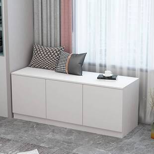 实木定 制阳台矮柜储物柜可靠墙置物收纳柜大容量地柜落地式飘窗