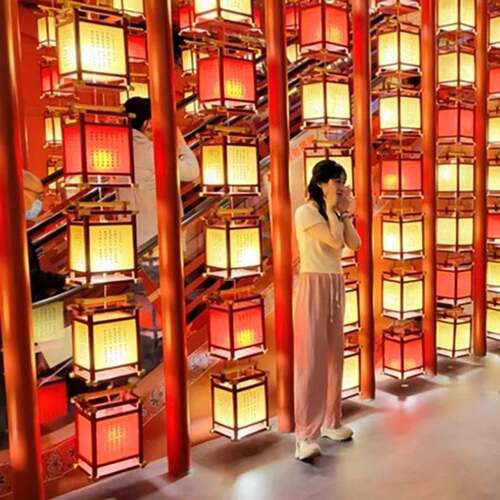 中式仿古实木灯笼古风装饰中国风复古宫灯走廊酒店景区木艺宫灯