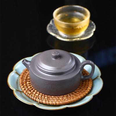 观海德钟扁壶宜兴紫砂沧壶厂家纯手工原矿天青紫砂壶泥茶壶茶全具