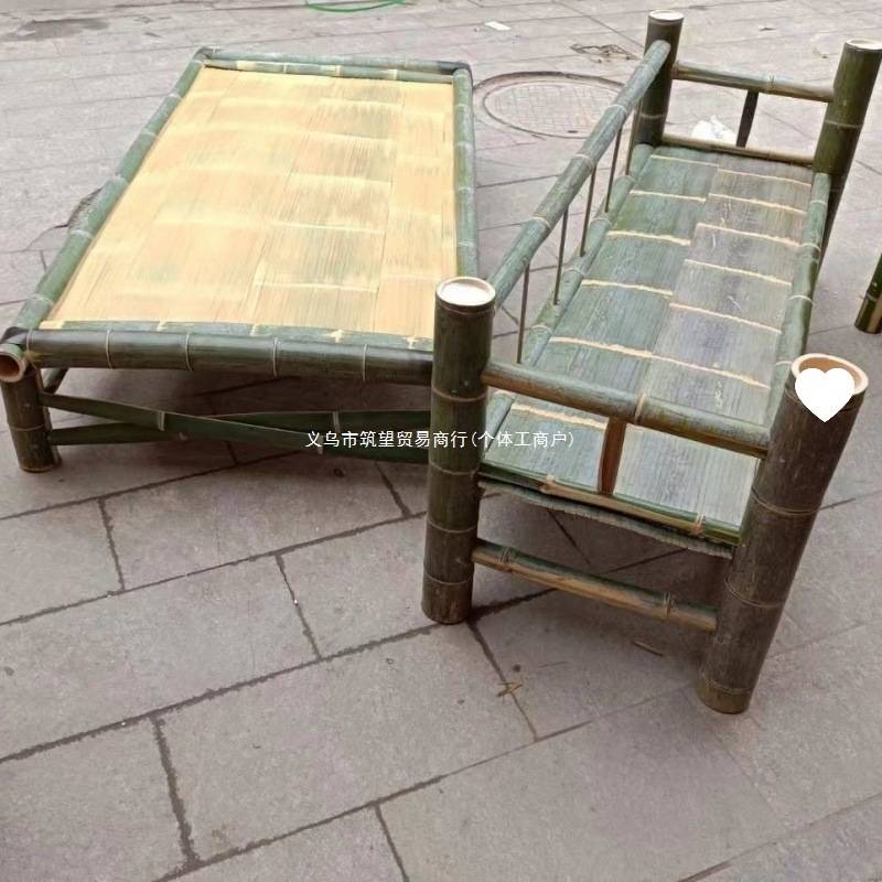 竹床全竹纯手工楠竹制作两用简易一体单人家用双人午休传统竹凉床