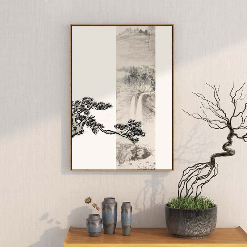 梅兰竹菊新中式现代客厅四条屏挂画四联四君子书房茶室壁画装饰画