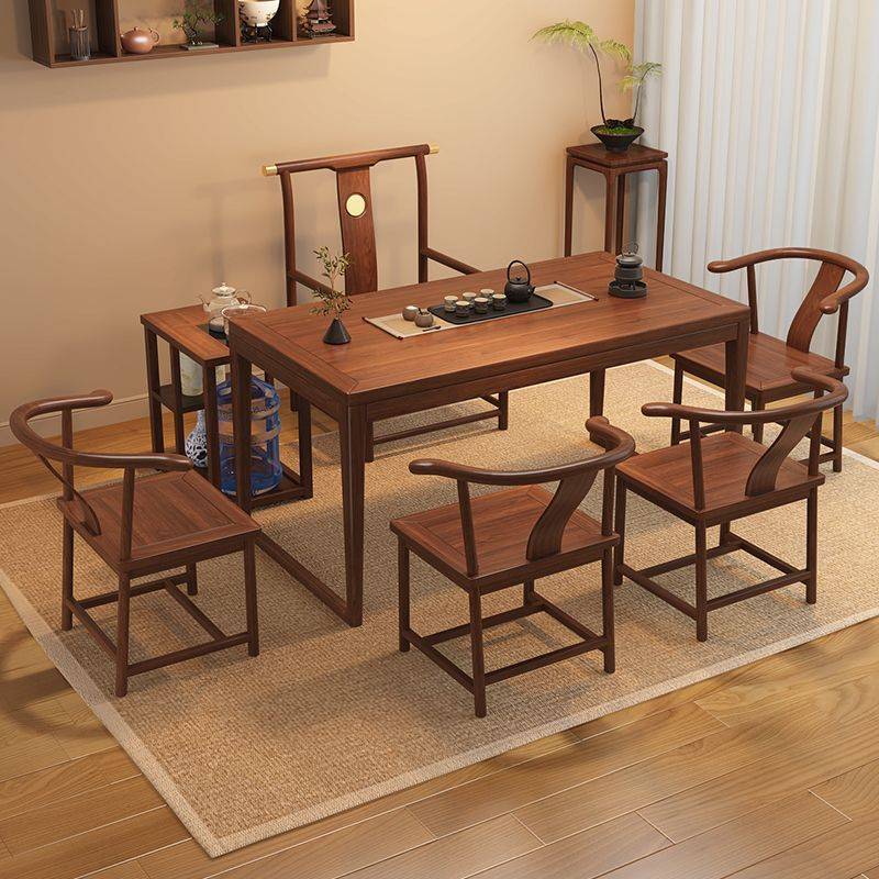 阳台喝茶桌椅组合中式客厅家用茶几小户型泡茶一体实木茶台亚马逊