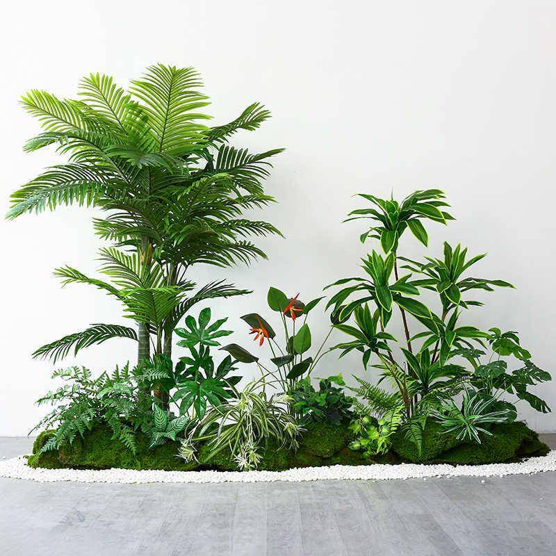 仿00000真绿植造景组合阳台景造观室外橱内装饰假植物庭院玄窗关
