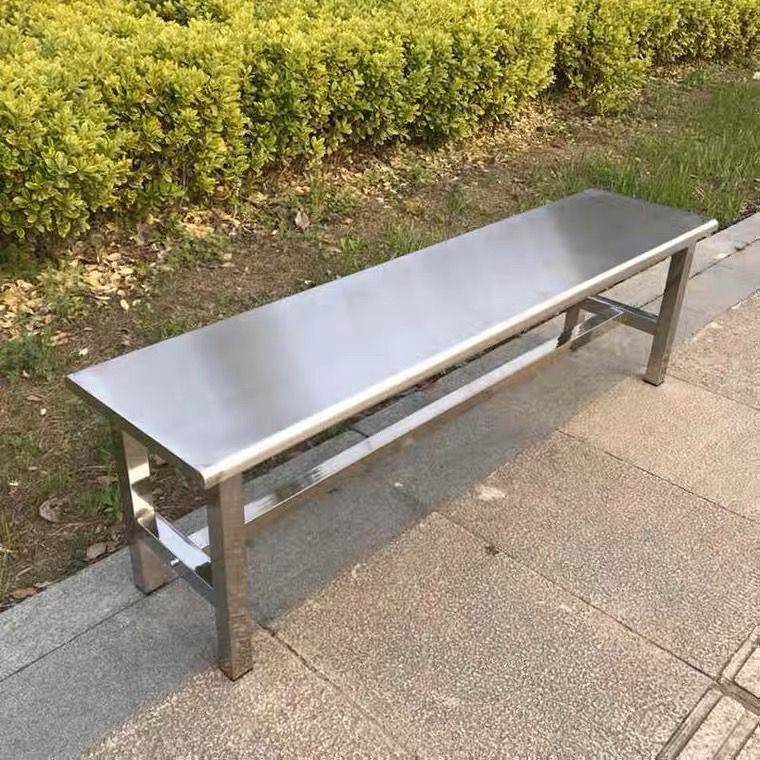 长方形不锈钢浴室板凳商场区板凳耐用休息区条椅子不锈钢户外家用