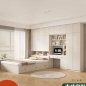 榻榻米床衣柜一体小户型儿童房间多功能储物组合床卧室书桌一体床