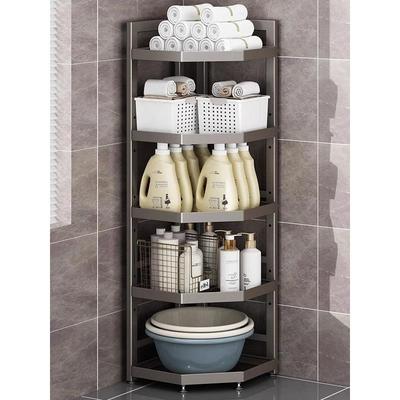 卫生间置物架落地式多层三角储物架浴室转角收纳架洗手间置垒德株