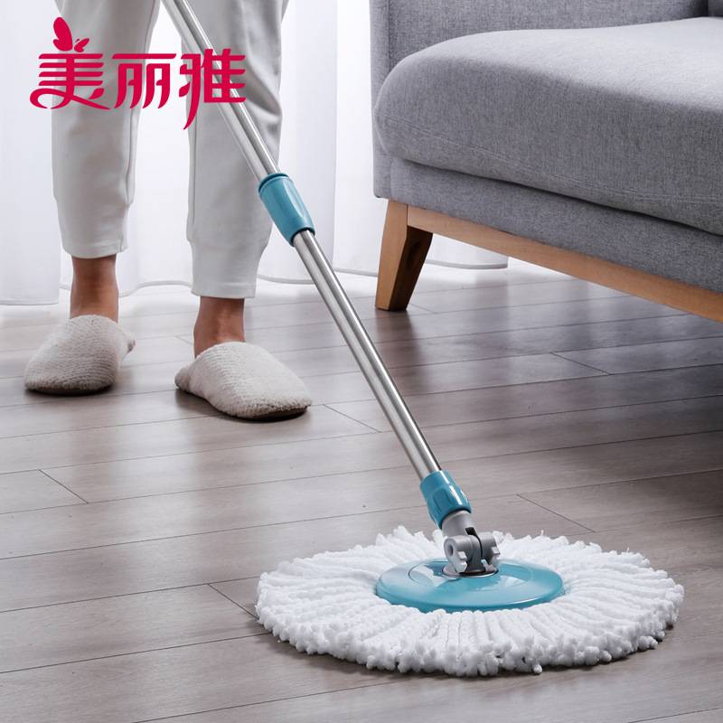 美丽雅手压式旋转甩水拖把杆子(不带桶)新款吸水