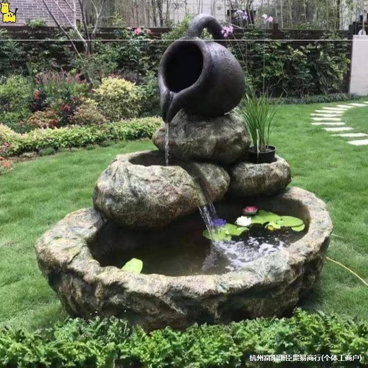 花园假山流水喷泉水景装饰摆件造景循环户外室内自动鱼池阳台庭院