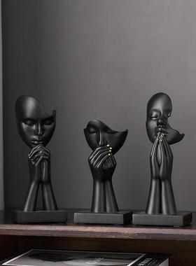 欧式工艺品摆件简约抽象人物雕塑办公客厅雕塑艺术品装饰品