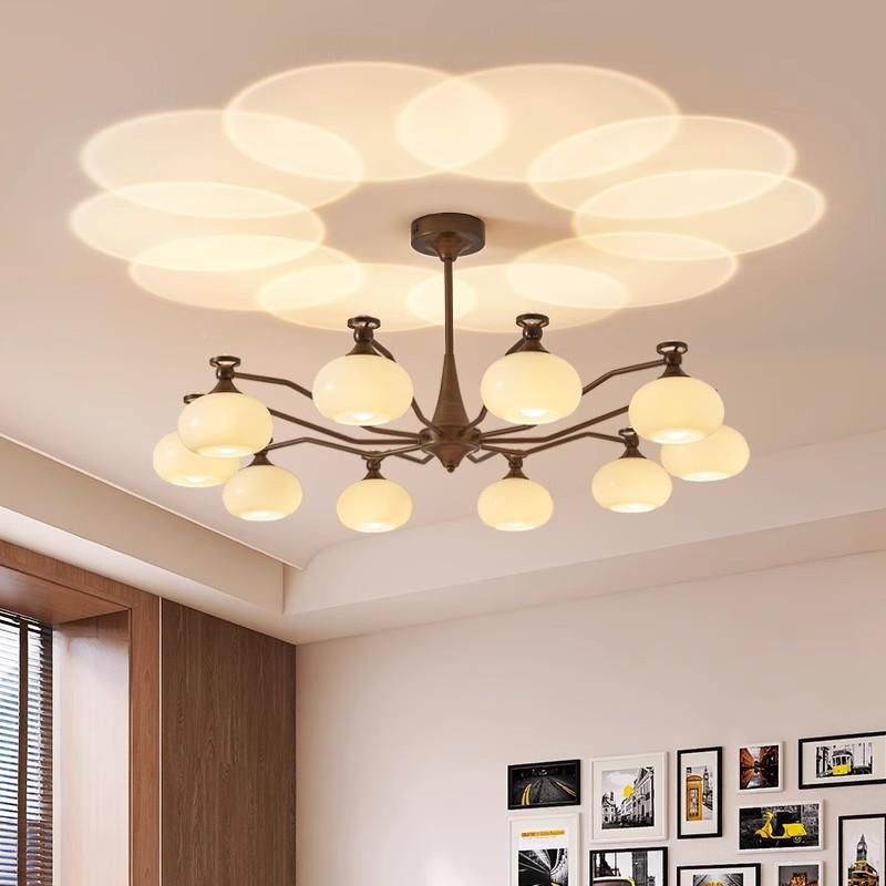 中法式古柿子美813式复古厅吊灯客餐厅卧室书间灯具玻璃南房洋风