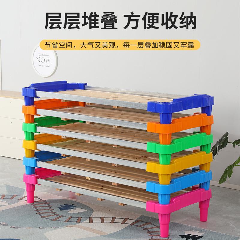 幼儿园宝宝儿童早教单人床叠叠塑料木板托管小床午休睡床