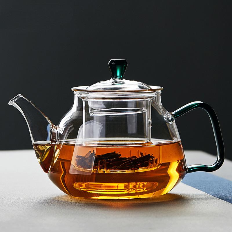 玻璃茶壶泡茶单壶耐高温煮茶器家用烧水壶套装加厚过滤花茶壶茶具