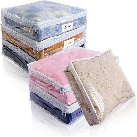 衣服收纳袋跨境塑料储物袋拉链袋6件装透明防摩擦真空压缩防尘袋
