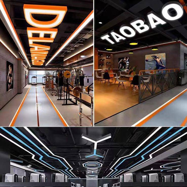 字母灯商场led长条灯创意字母数字超市健身房乐园异形logo吊灯