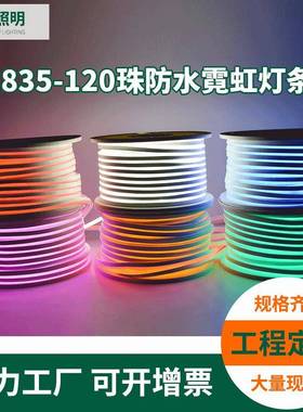 8*16mm户外亮化防雨高压220V软灯条120灯2835led柔性灯条霓虹灯带