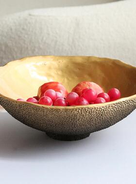 创意荔枝纹水果盘摆件餐桌客厅茶几艺术收纳托盘样板房间软装饰品