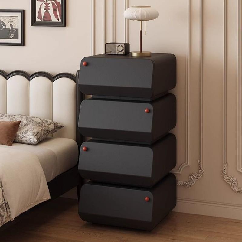 复古风网红柜子高颜值轻奢实木沙发边柜收纳置物四斗柜卧室床头柜